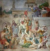 Domenico Zampieri St. Cecilia Distributing Alms, fresco,